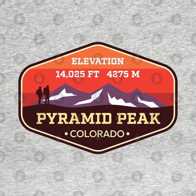 Pyramid Peak Colorado - 14ers Mountain Climbing Badge by TGKelly